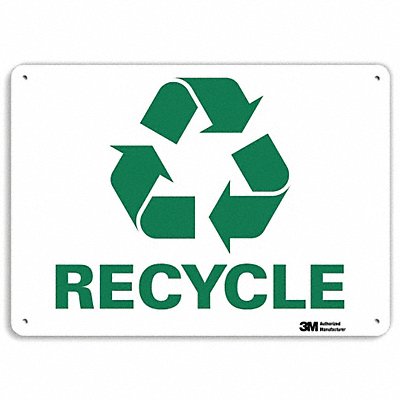 Recycling Sign 10 in x 14 in Aluminum