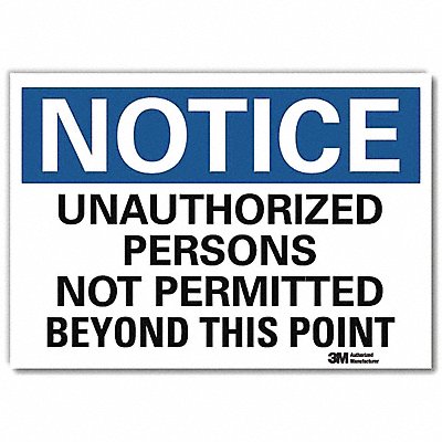Notice Sign 7 in x 10 in Rflct Sheeting