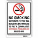 No Smoking Sign 10inx7in Rflctv Sheeting
