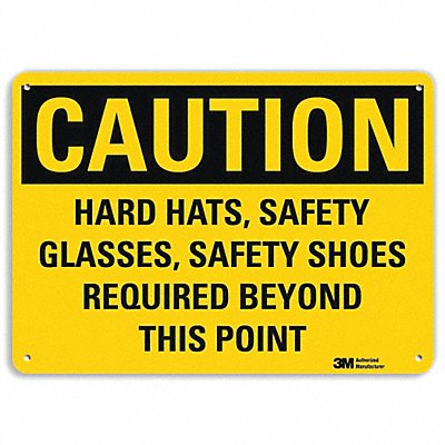 Caution Sign 10 inx14 in Aluminum