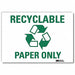 Recycling Sign 7x10in Rflctive Sheeting