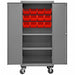 K4885 Bin Cabinet 81 x36 x24 Gray 12RedBns