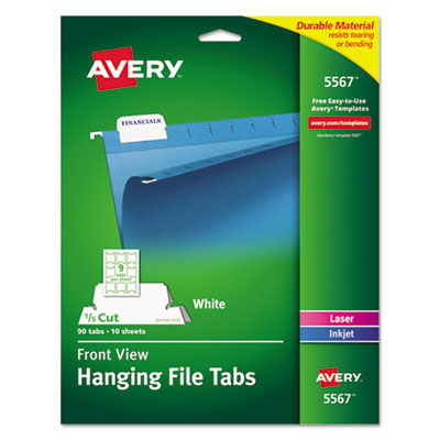 TAB,HANGING FILE 90PK,WHT