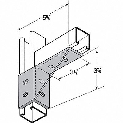 Wing Connector Steel Overall L 5 5/8in