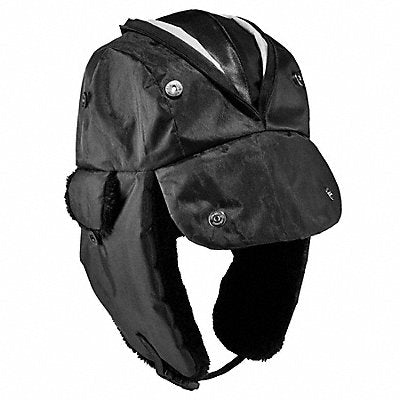 Black Zippered Trapper Hat S/M