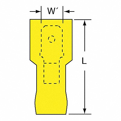 Male Disconnect Yellow 12-10AWG PK25