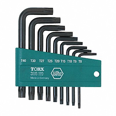 9 Piece Torx Short Arm L-Key Set In Plas