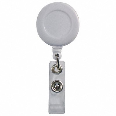 Badge Reel Retractable w/Clip WH PK10
