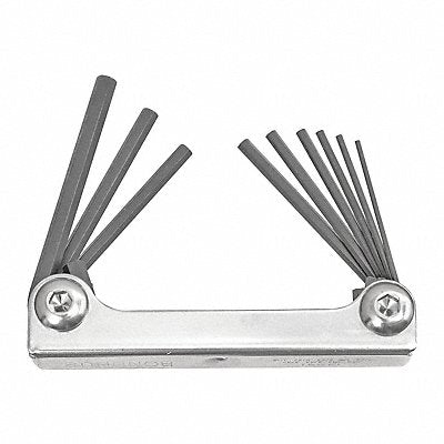 Set 9 Hex Metal Handle Fold-Up Tools