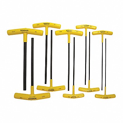 Set 10 Hex T-Handles 9 Length