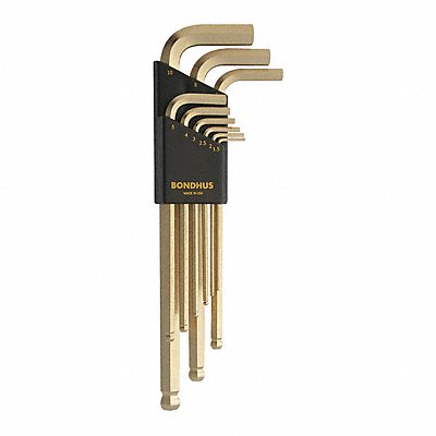 Set 9 Plated Ball End L-Wrenches