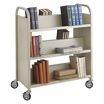 DoubleSided Book Cart Steel 6 Shelf Cart