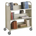 DoubleSided Book Cart Steel 6 Shelf Cart