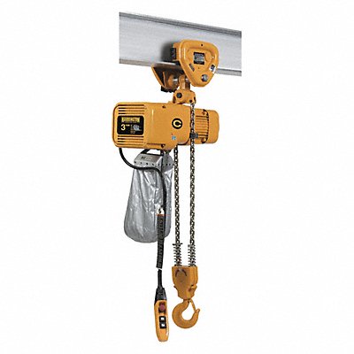 Elec. Chain Hoist w/Trolley 6000lb 15 ft