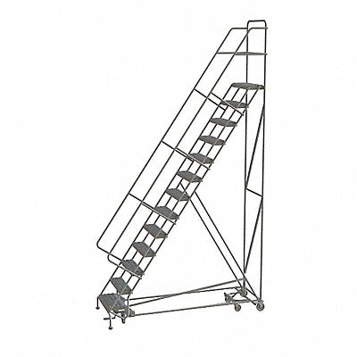 Rolling Ladder 13 Step Steel Serrated