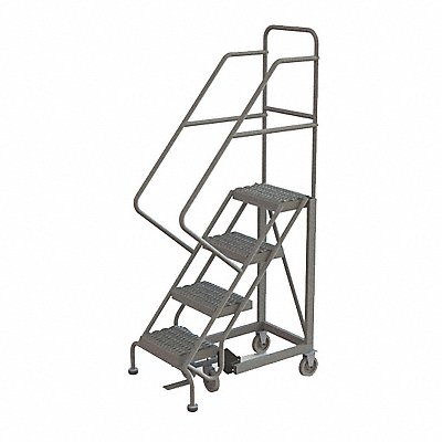 Rolling Ladder 4 Step Steel Serrated