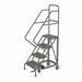 Rolling Ladder 4 Step Steel Serrated