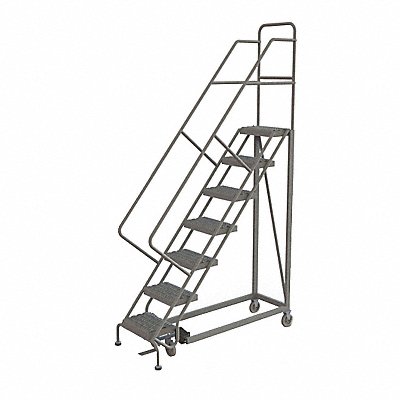 Rolling Ladder 7 Step Steel Serrated