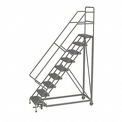 Rolling Ladder 9 Step Steel Serrated