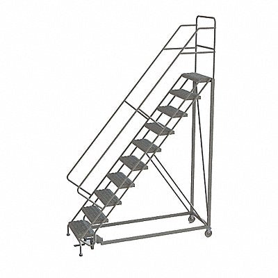 Rolling Ladder 10 Step Steel Serrated