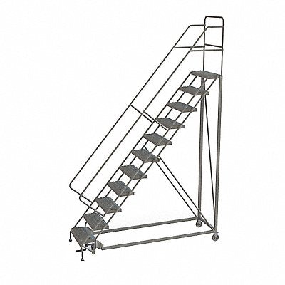 Rolling Ladder 11 Step Steel Serrated