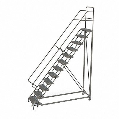 Rolling Ladder 12 Step Steel Serrated