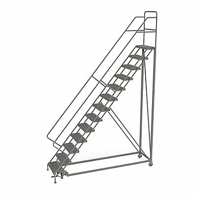 Rolling Ladder 13 Step Steel Serrated