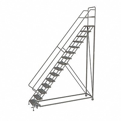 Rolling Ladder 15 Step Steel Serrated