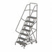 Rolling Ladder 7 Step Steel Serrated