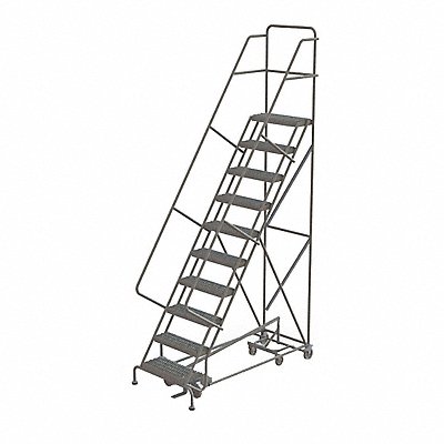 Rolling Ladder 10 Step Steel Serrated