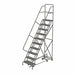 Rolling Ladder 10 Step Steel Serrated