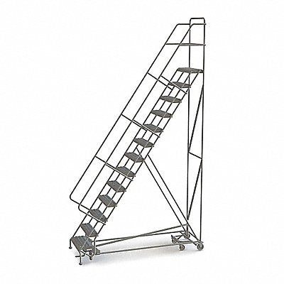 Rolling Ladder 13 Step Steel Serrated