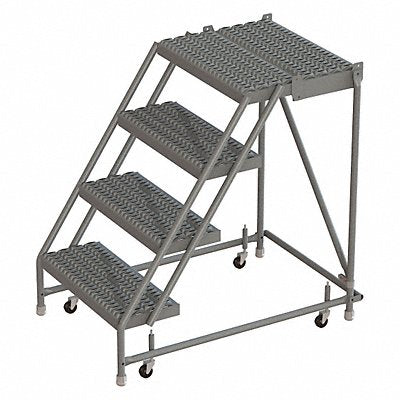 Rolling Ladder 4 Step Steel Serrated