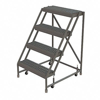 Rolling Ladder 4 Step Steel Serrated