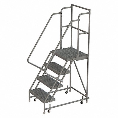 Rolling Ladder 4 Step Steel Serrated