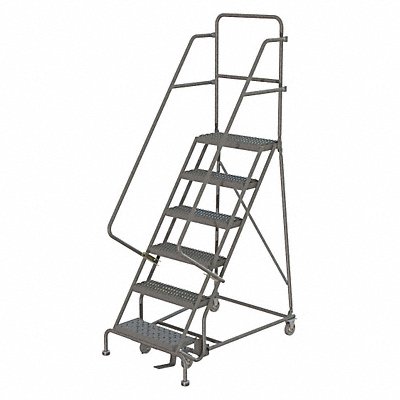 Rolling Ladder 6 Step Steel Serrated