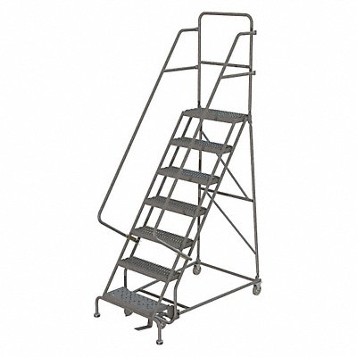 Rolling Ladder 7 Step Steel Serrated