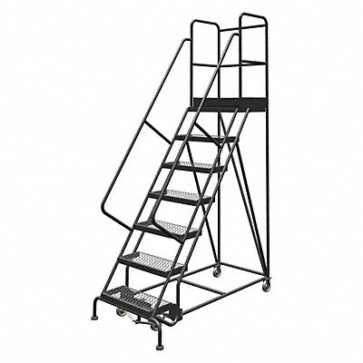 Rolling Ladder 7 Step Steel Serrated