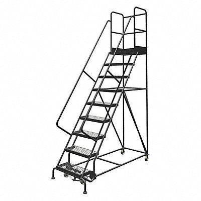 Rolling Ladder 9 Step Steel Serrated