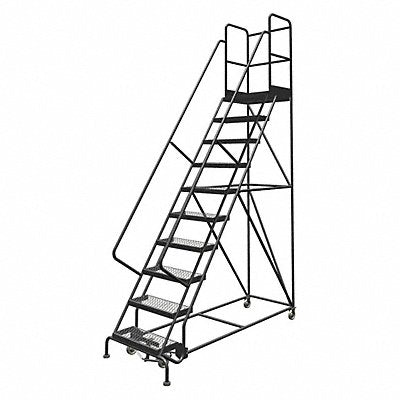 Rolling Ladder 10 Step Steel Serrated