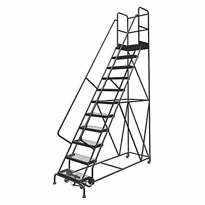 Rolling Ladder 11 Step Steel Serrated