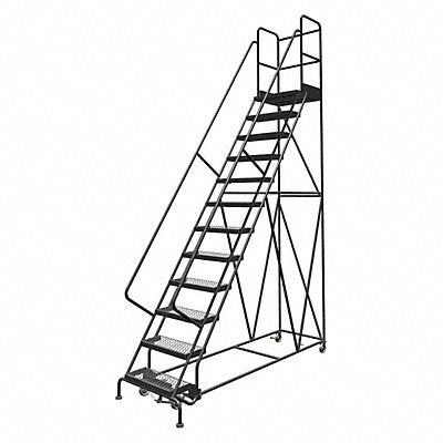 Rolling Ladder 12 Step Steel Serrated