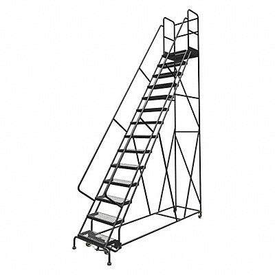 Rolling Ladder 14 Step Steel Serrated