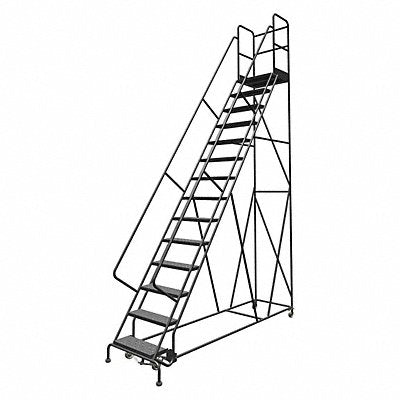 Rolling Ladder 14 Step Steel Perforated