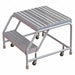 Rolling Ladder 2 Step Aluminum Ribbed