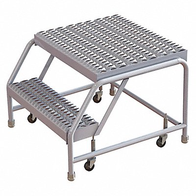 Rolling Ladder 2 Step Aluminum Serrated