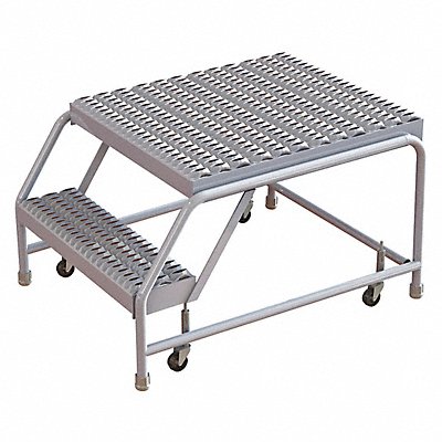 Rolling Ladder 2 Step Aluminum Serrated