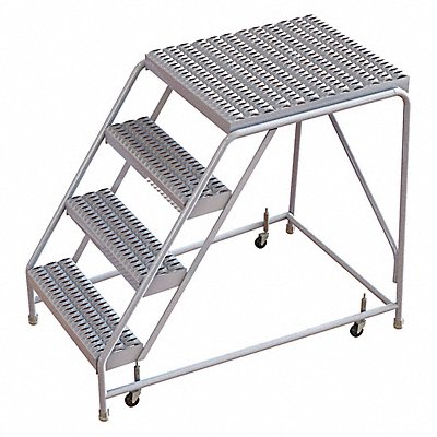 Rolling Ladder 4 Step Aluminum Serrated