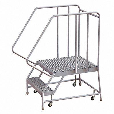 Rolling Ladder 2 Step Aluminum Serrated