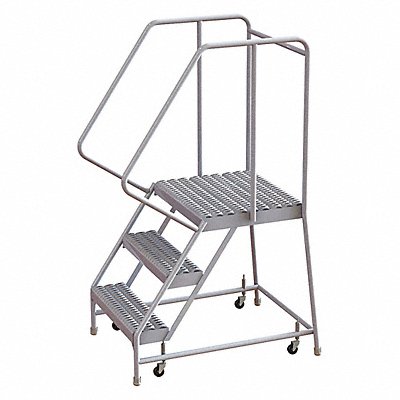 Rolling Ladder 3 Step Aluminum Serrated